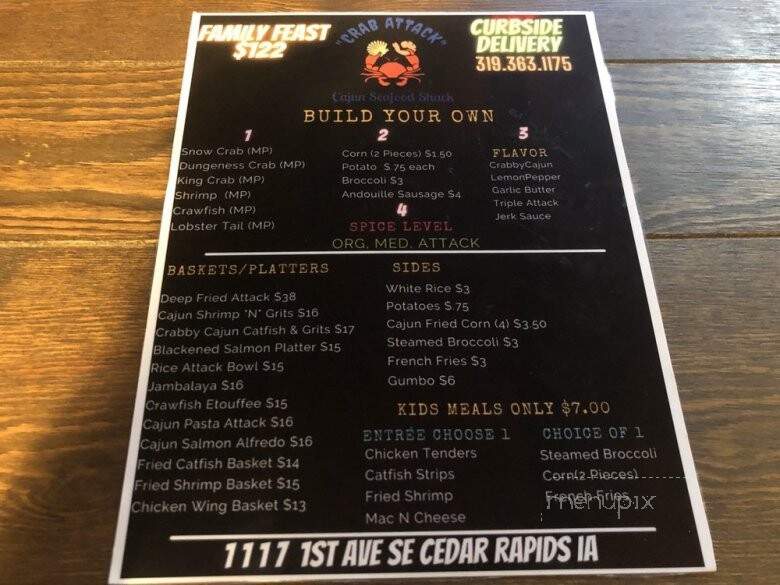 Crab Attack Cajun Seafood Shack - Cedar Rapids, IA menu_pic