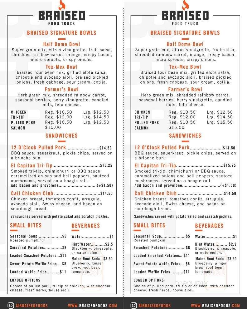 Braised Kitchen and Catering - Tulare, CA menu_pic