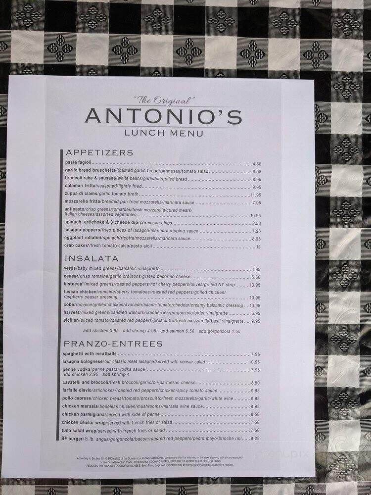 The Original Antonios - Beacon Falls, CT menu_pic