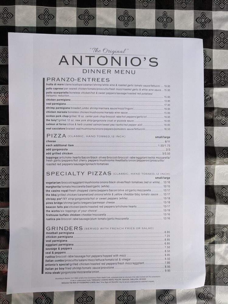 The Original Antonios - Beacon Falls, CT menu_pic