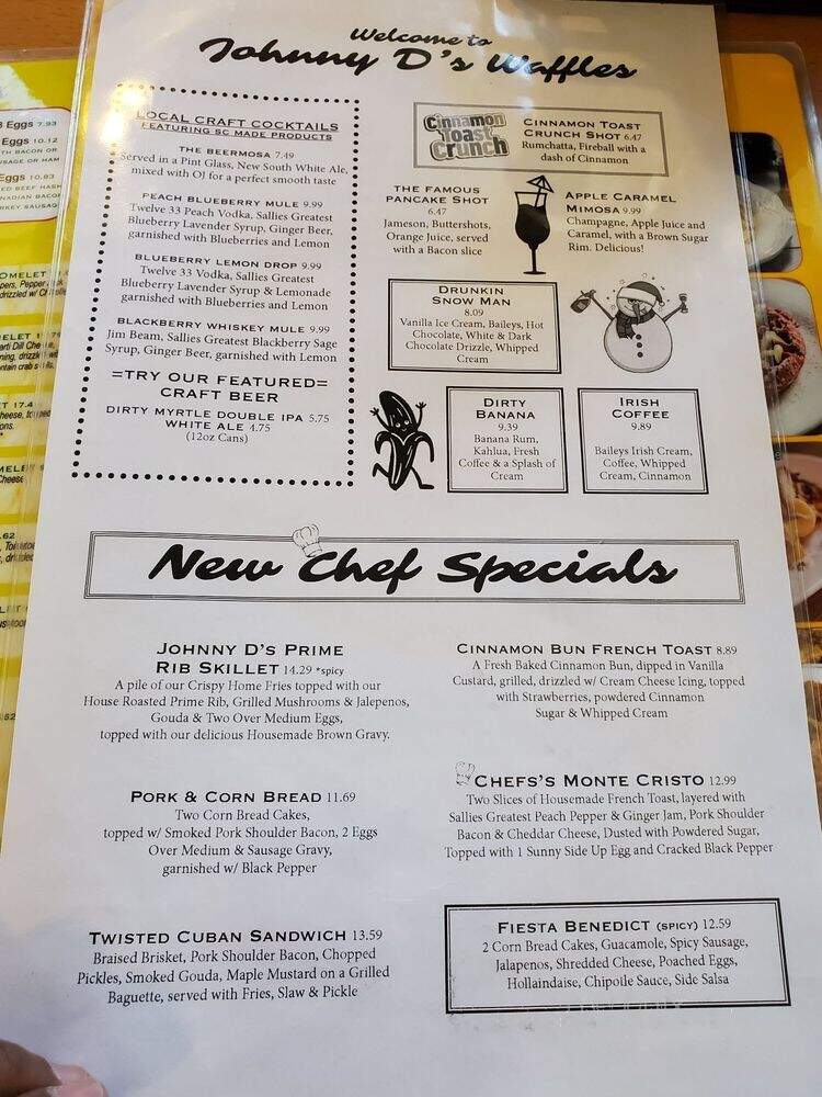 Johnny D's Waffles and Bakery - Myrtle Beach, SC menu_pic