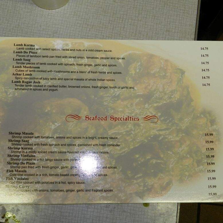 Sitar Of India - Charleston, WV menu_pic