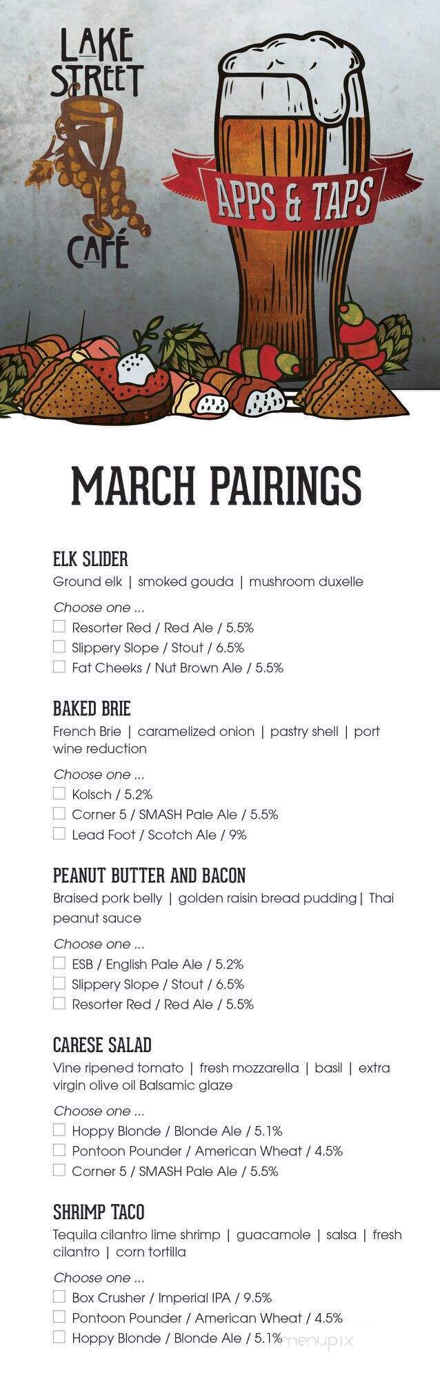 SwitchGear Brewing - Elkhart Lake, WI menu_pic