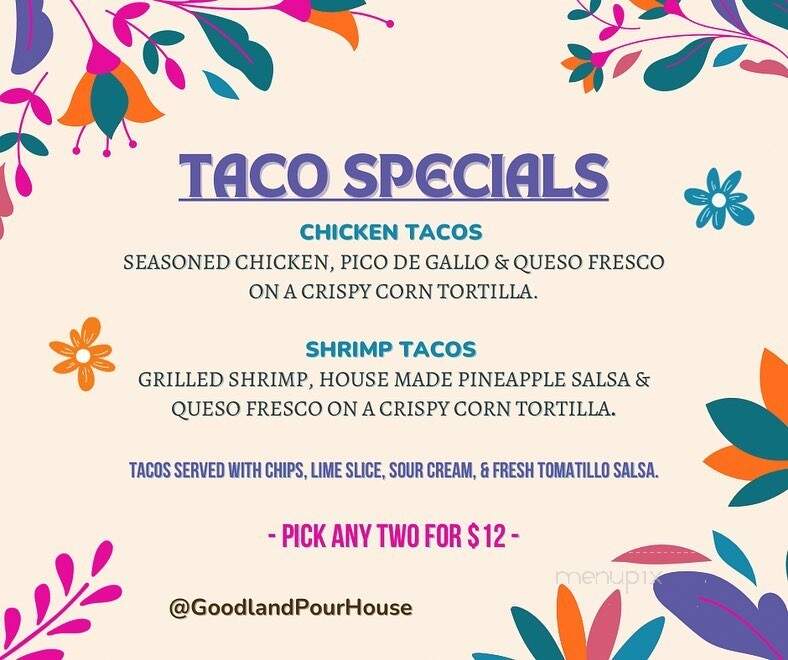 Goodland Pour House - Madison, AL menu_pic