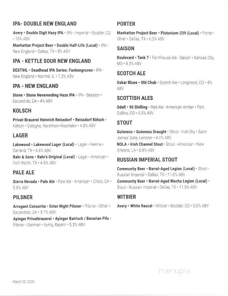 Flying Saucer Draught Emporium - Coppell, TX menu_pic