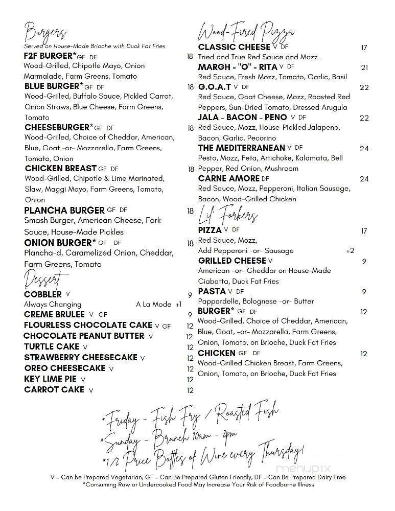 Fire 2 Fork - Delavan, WI menu_pic