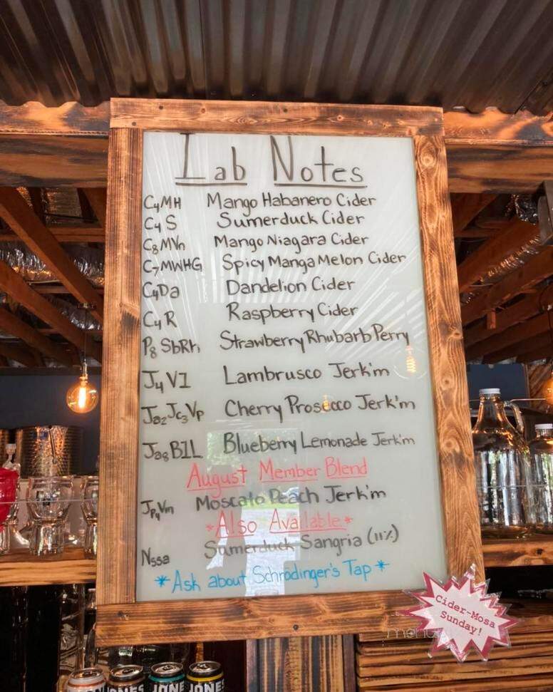 Cider Lab - Sumerduck, VA menu_pic