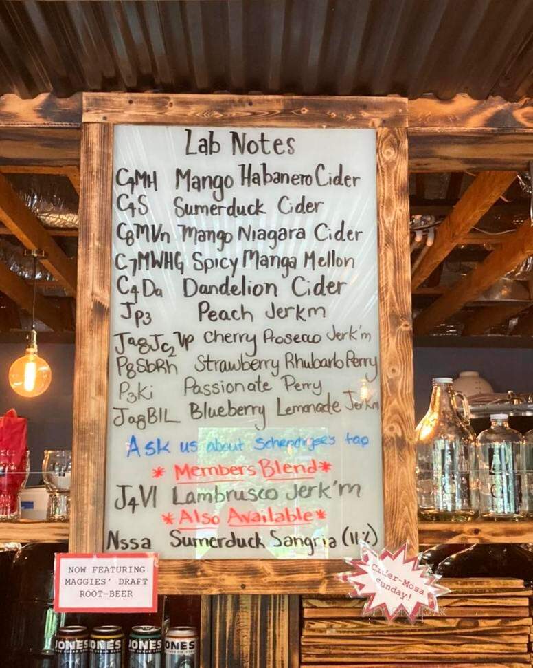 Cider Lab - Sumerduck, VA menu_pic