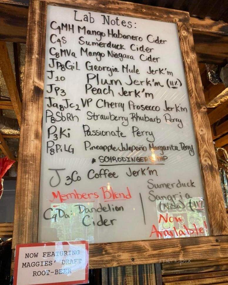 Cider Lab - Sumerduck, VA menu_pic