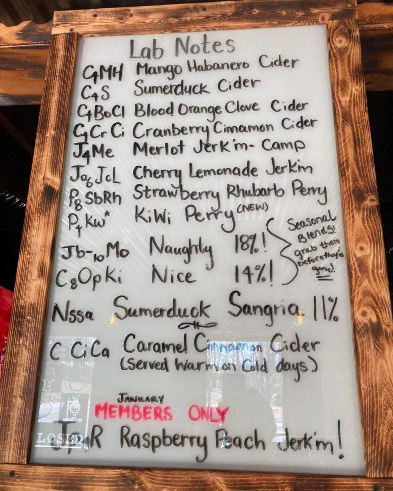 Cider Lab - Sumerduck, VA menu_pic