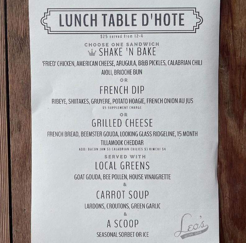 Leo's House of Thirst - Asheville, NC menu_pic