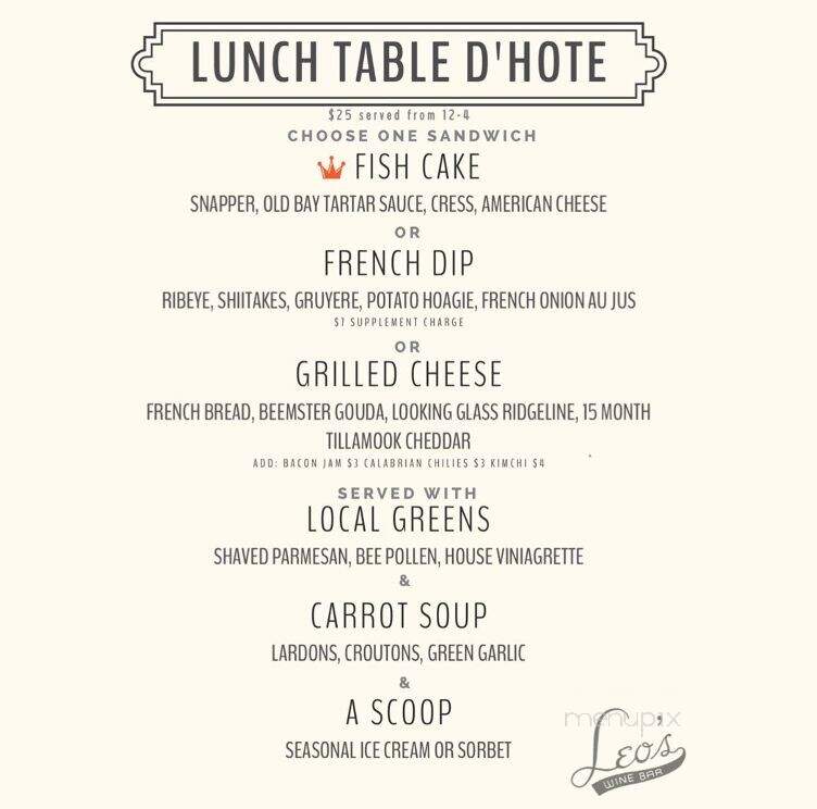 Leo's House of Thirst - Asheville, NC menu_pic