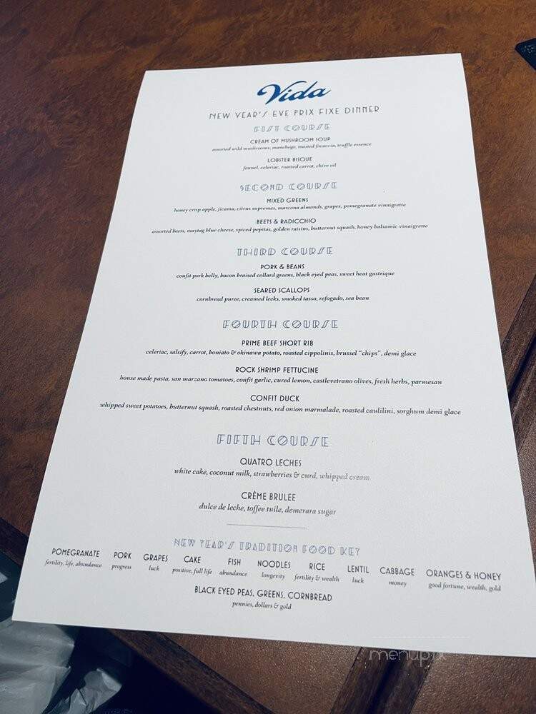 Vida the Vault - Knoxville, TN menu_pic