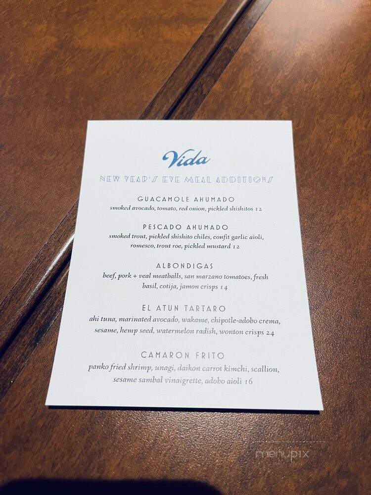 Vida the Vault - Knoxville, TN menu_pic