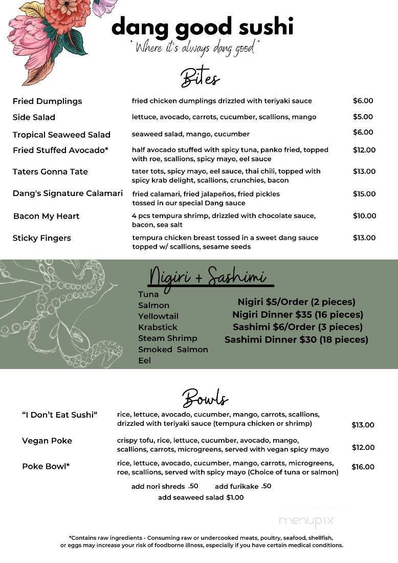 Dang Good Sushi - Trinity, FL menu_pic