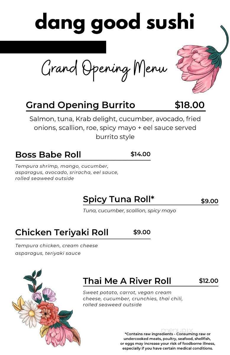 Dang Good Sushi - Trinity, FL menu_pic