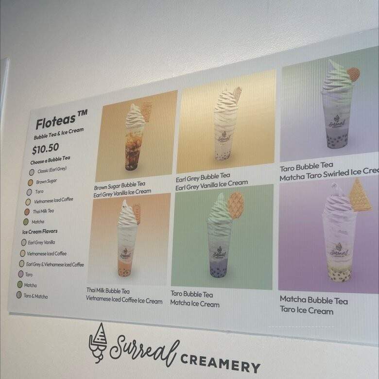 Surreal Creamery - Dresher, PA menu_pic