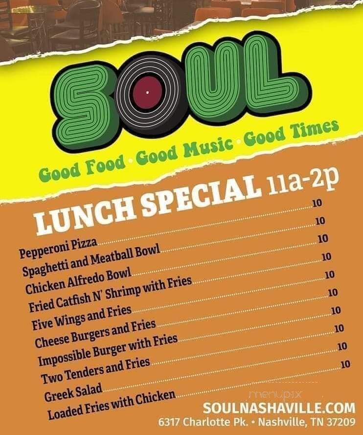 Soul - Nashville, TN menu_pic