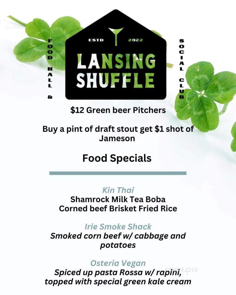 Lansing Shuffle - Lansing, MI menu_pic