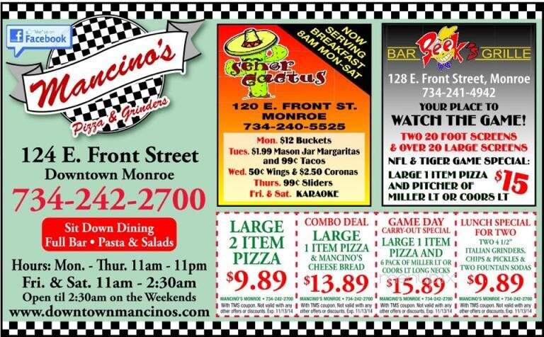 Mancino's Pizza & Grinders - Monroe, MI menu_pic