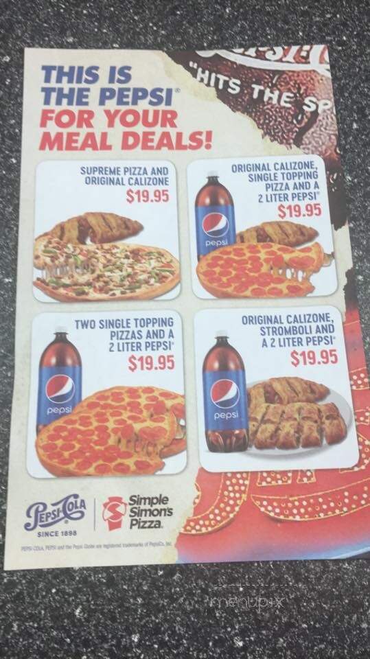 Simple Simon's Pizza - Seneca, MO menu_pic