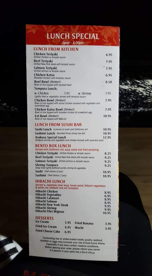 Asakusa - Chalmette, LA menu_pic