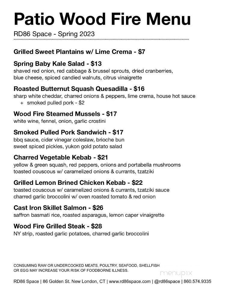 RD86 Space - New London, CT menu_pic