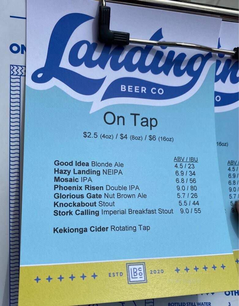 Landing Beer Company - Fort Wayne, IN menu_pic
