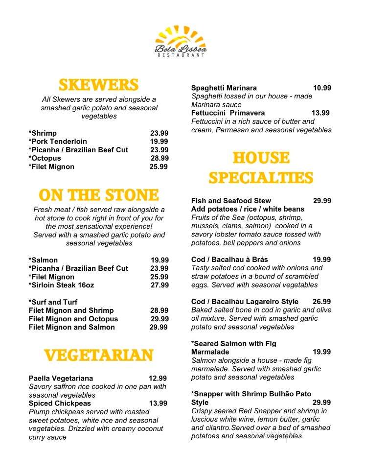 Bela Lisboa - Port Orange, FL menu_pic