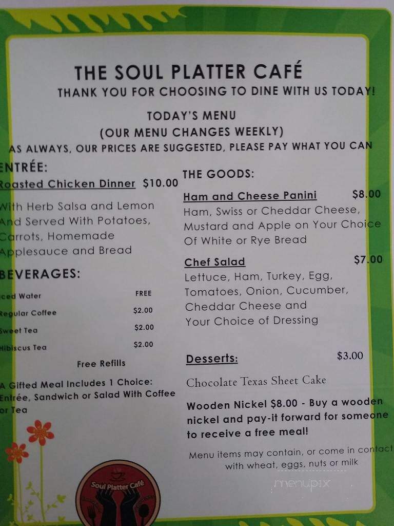 Soul Platter Cafe - DuBois, PA menu_pic