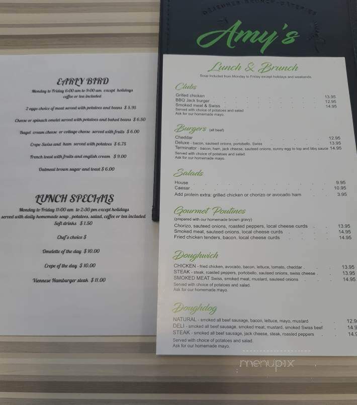 Amy's Dejeuner - Dollard-des-Ormeaux, QC menu_pic