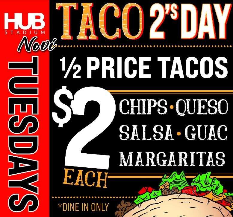 The HUB Stadium Novi - Novi, MI menu_pic