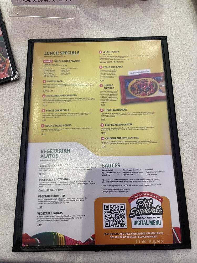 Phil Sandovals Mexican Restaurante - Madison, AL menu_pic
