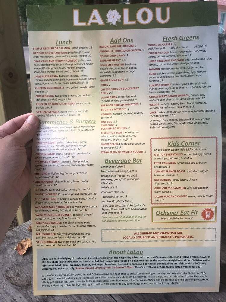 LaLou - Mandeville, LA menu_pic