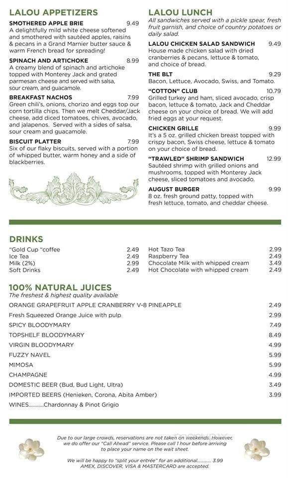 LaLou - Mandeville, LA menu_pic