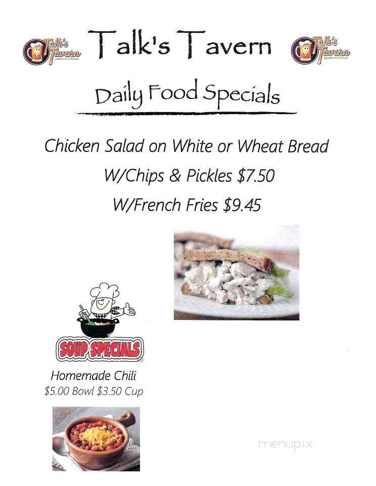 Talk's Tavern - Douglassville, PA menu_pic