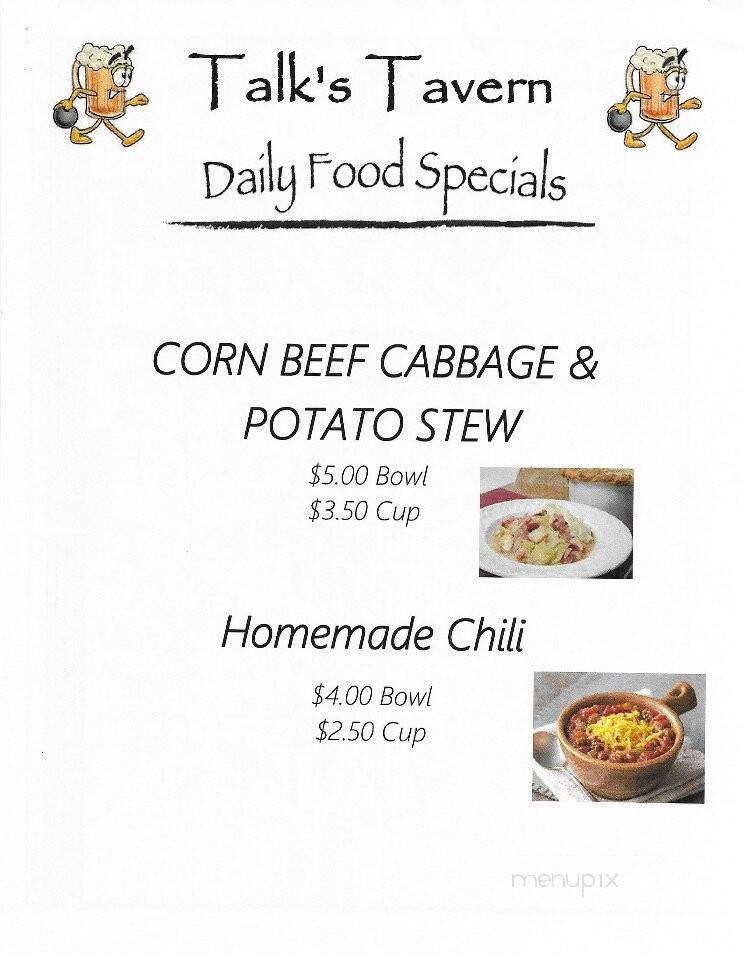 Talk's Tavern - Douglassville, PA menu_pic