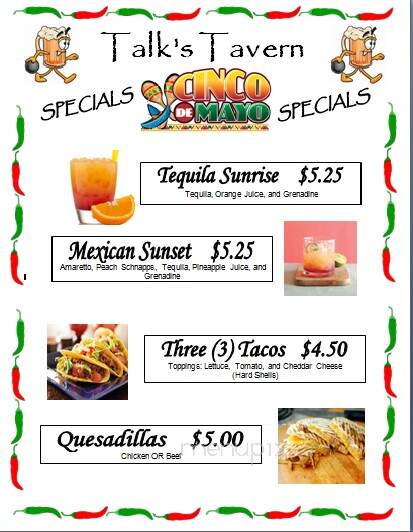 Talk's Tavern - Douglassville, PA menu_pic