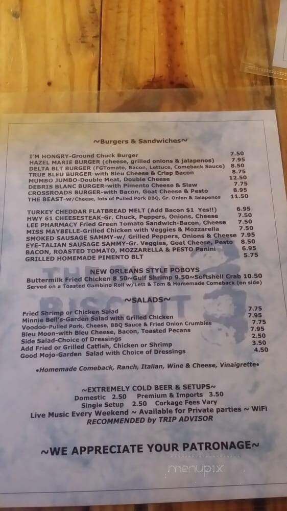 The Blue Biscuit - Indianola, MS menu_pic