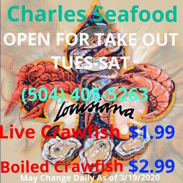 Charles Seafood - Harahan, LA menu_pic