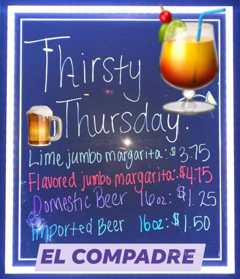 El Compadre - Paoli, IN menu_pic