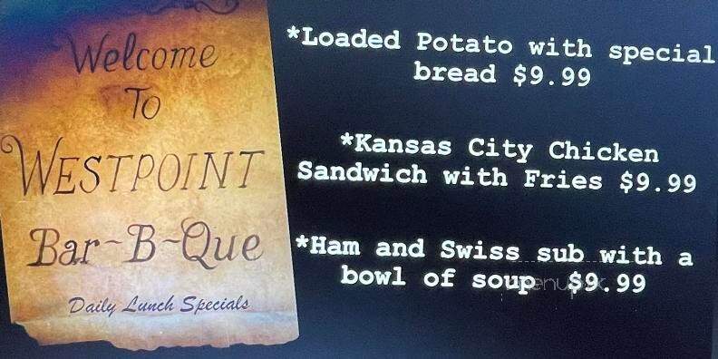 Westpoint Barbeque - Dearborn, MI menu_pic