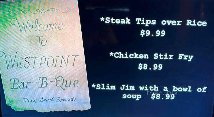 Westpoint Barbeque - Dearborn, MI menu_pic