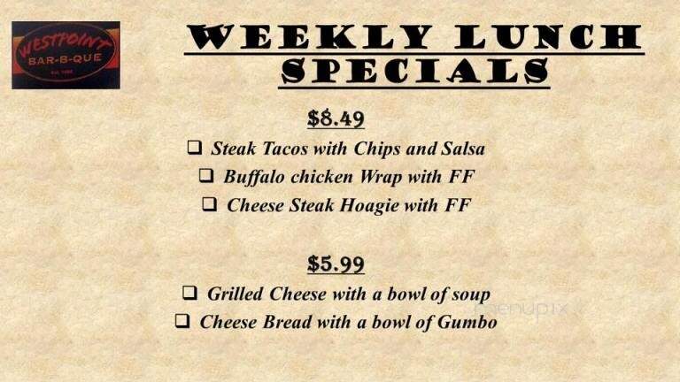 Westpoint Barbeque - Dearborn, MI menu_pic