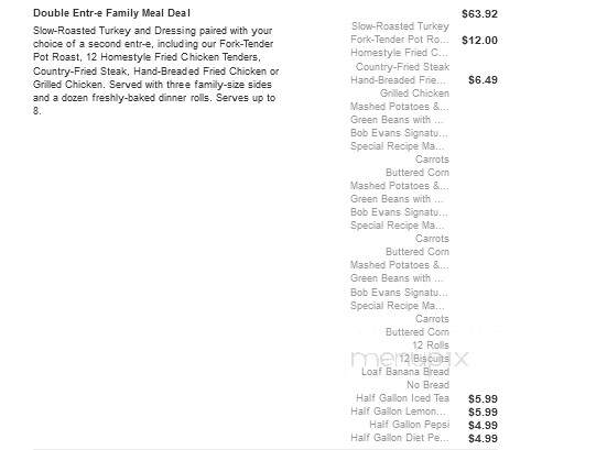 Bob Evans Restaurant - Flint, MI menu_pic