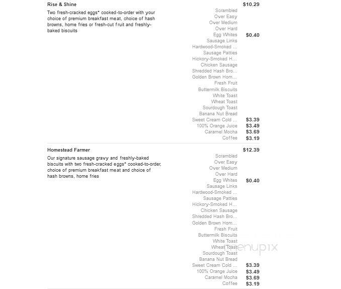 Bob Evans Restaurant - Flint, MI menu_pic