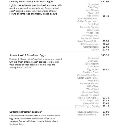 Bob Evans Restaurant - Flint, MI menu_pic