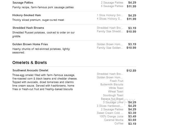 Bob Evans Restaurant - Flint, MI menu_pic
