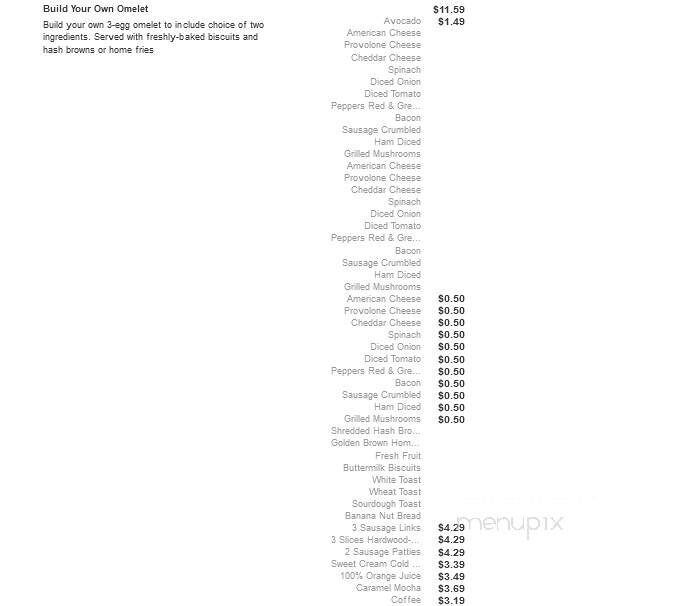 Bob Evans Restaurant - Flint, MI menu_pic