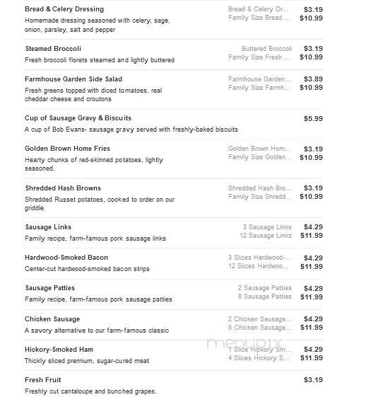 Bob Evans Restaurant - Flint, MI menu_pic